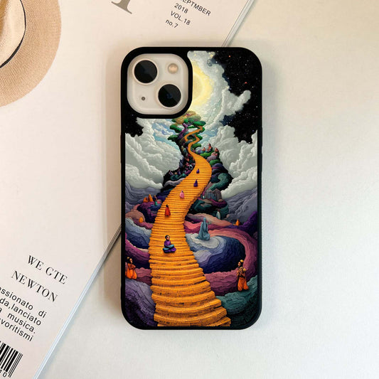 Stairway Beyond Clouds Glass Case