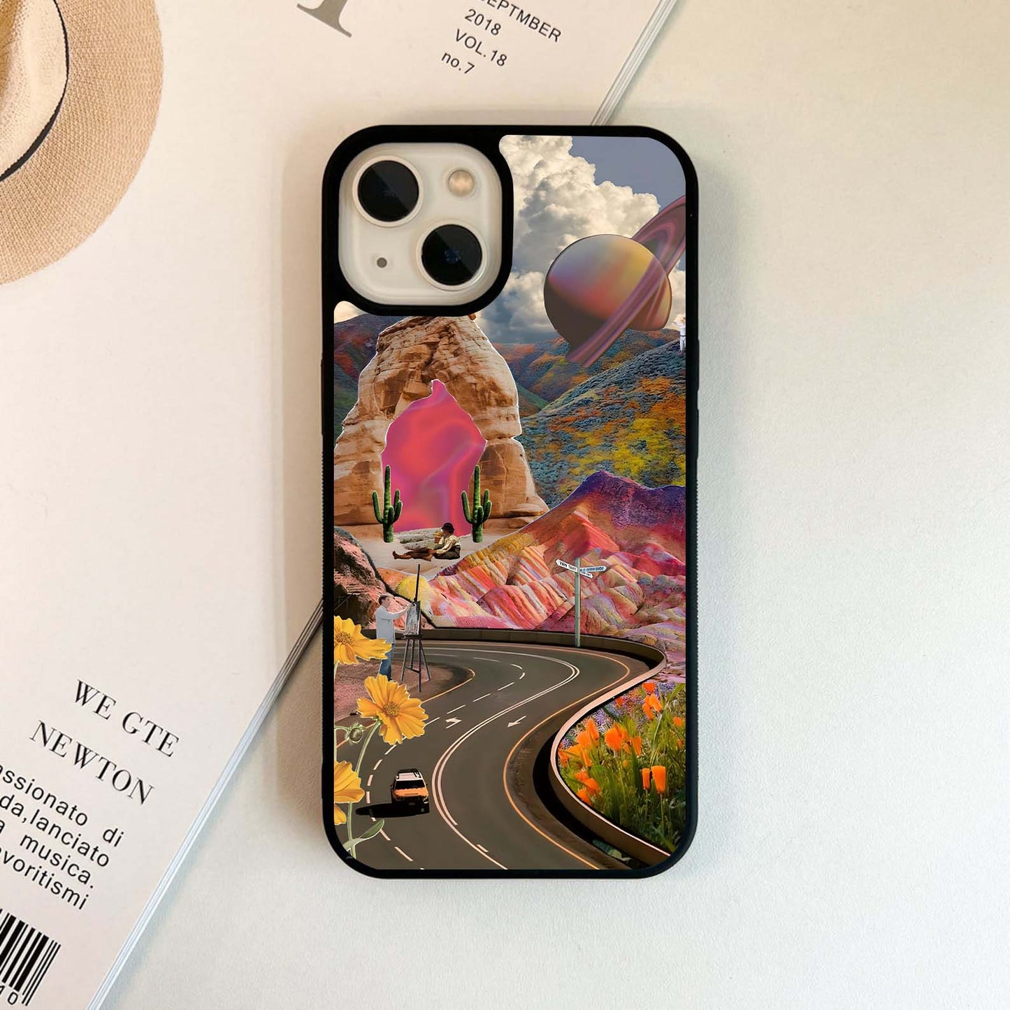 Surreal Road & Saturn Glass Case