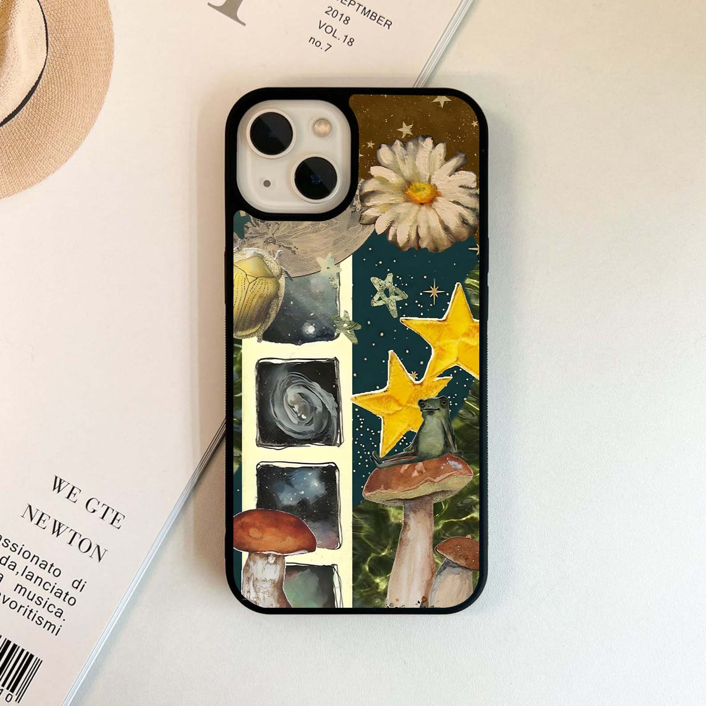 Frog on mushrooms Glass Case