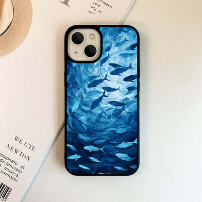 Aqua Drift Bloom Glass Case