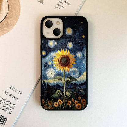 Van Gogh Sunflower Glass Case