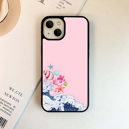 Pink Ocean Bloom Glass Case