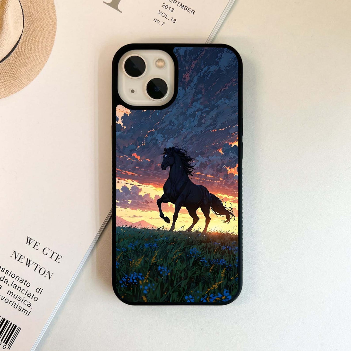Sunset Horse Glass Case