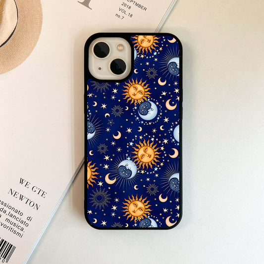 Radiant Sun & Moon Pattern Glass Case