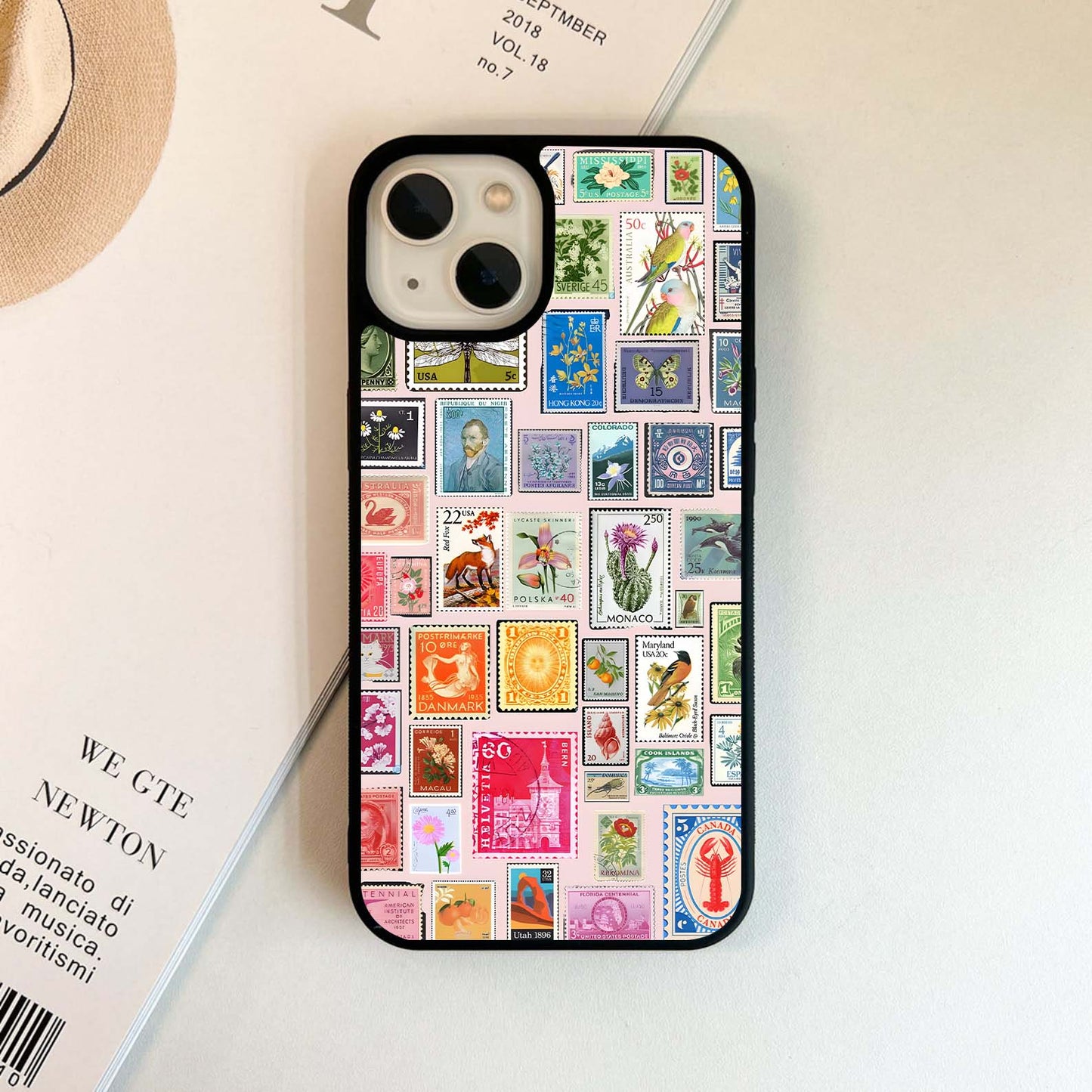 Multiple Stamp Collage Glass Case