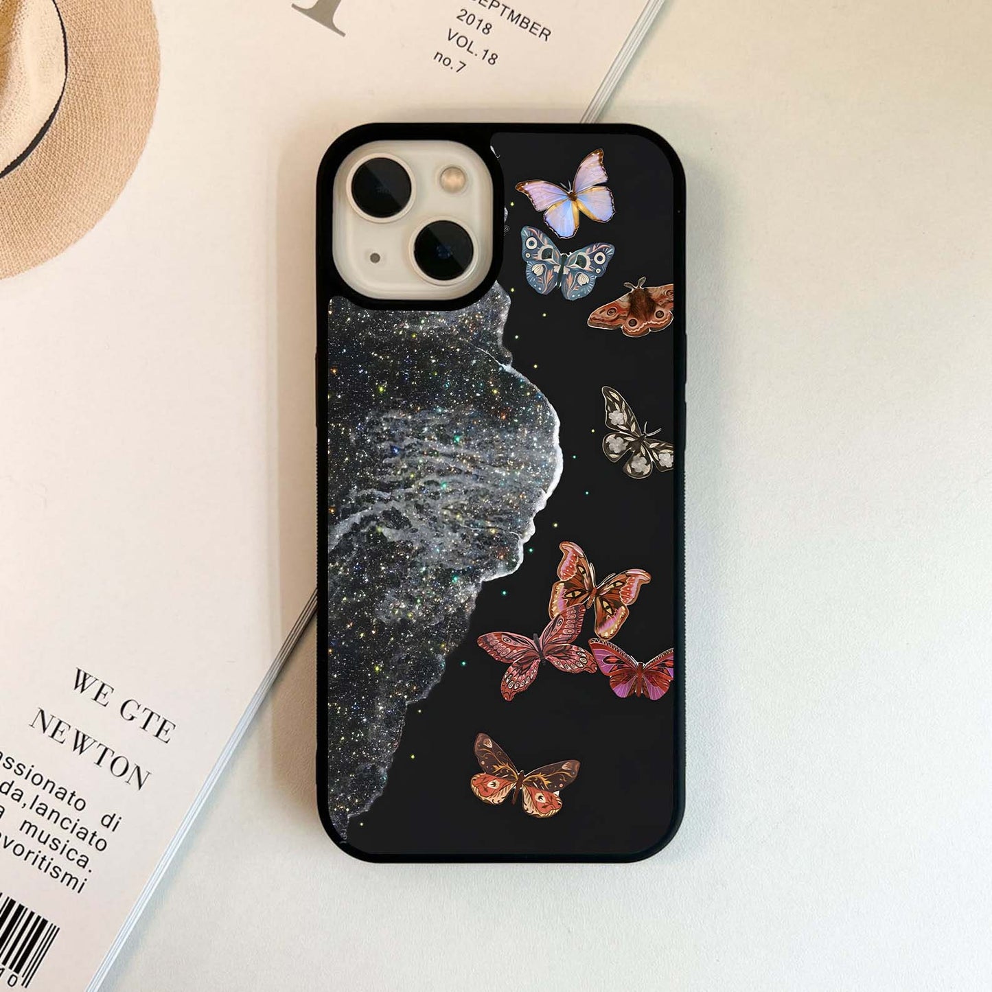 Butterflies floating Glass Case