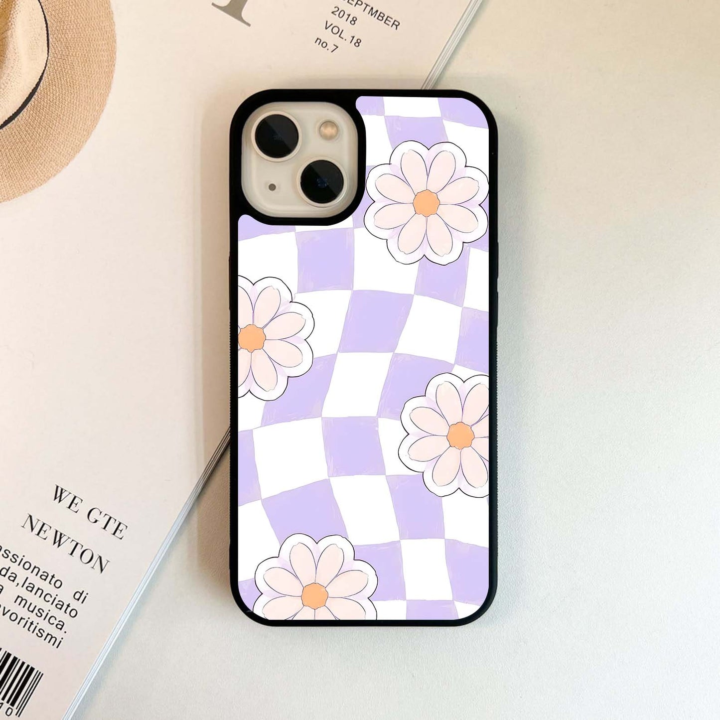 Checkered Petal Pop Glass Case