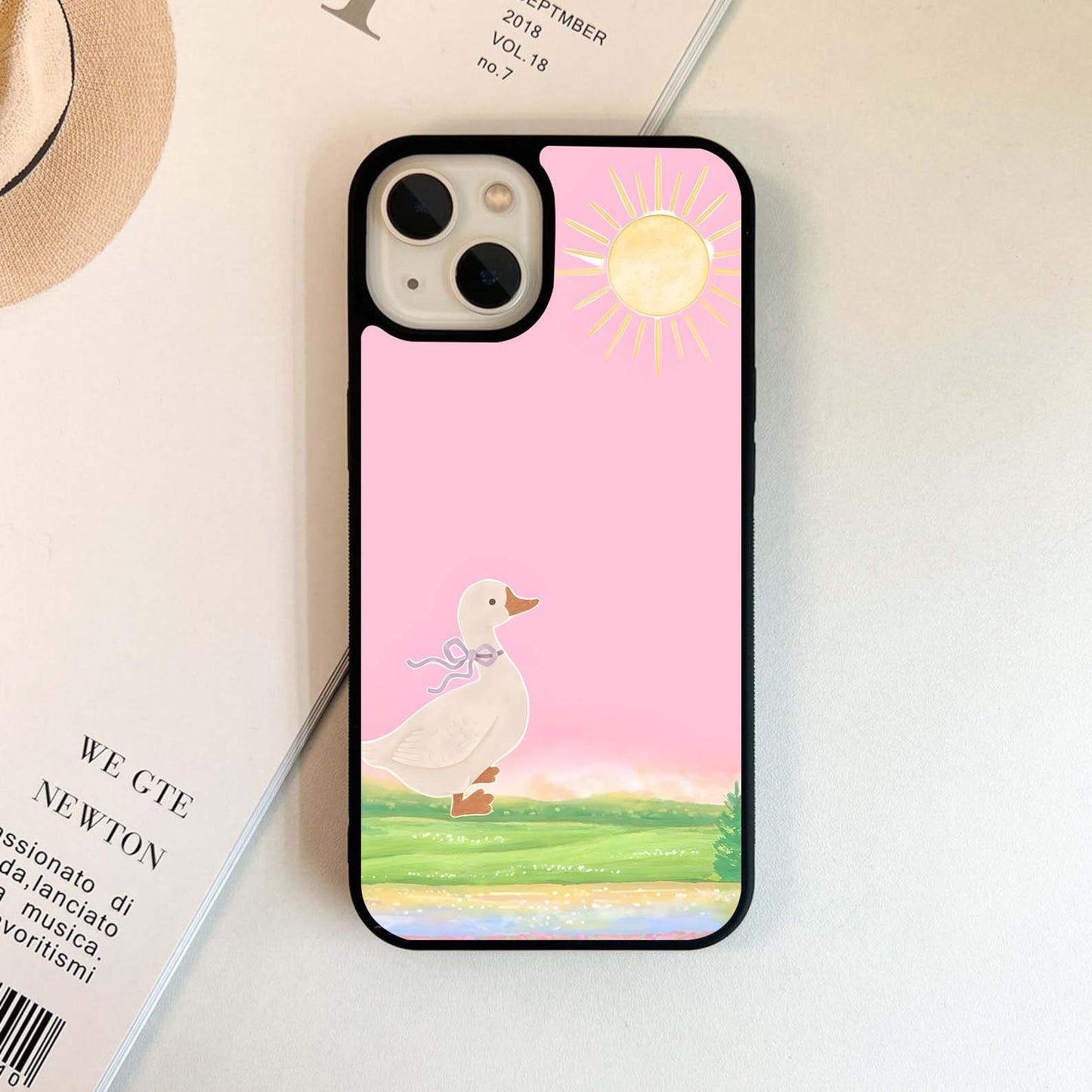 Sunny Duck Pasture Glass Case