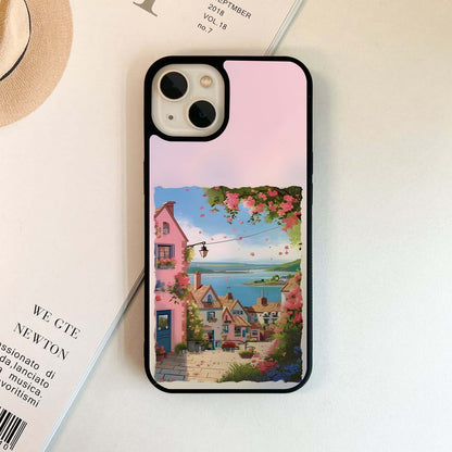 Pink Autumn Scenery Glass Case