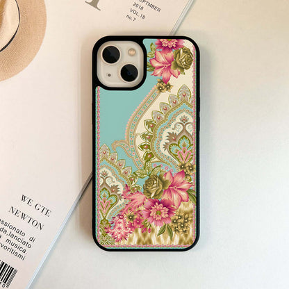 Ornate Mughal Floral pattern Glass Case