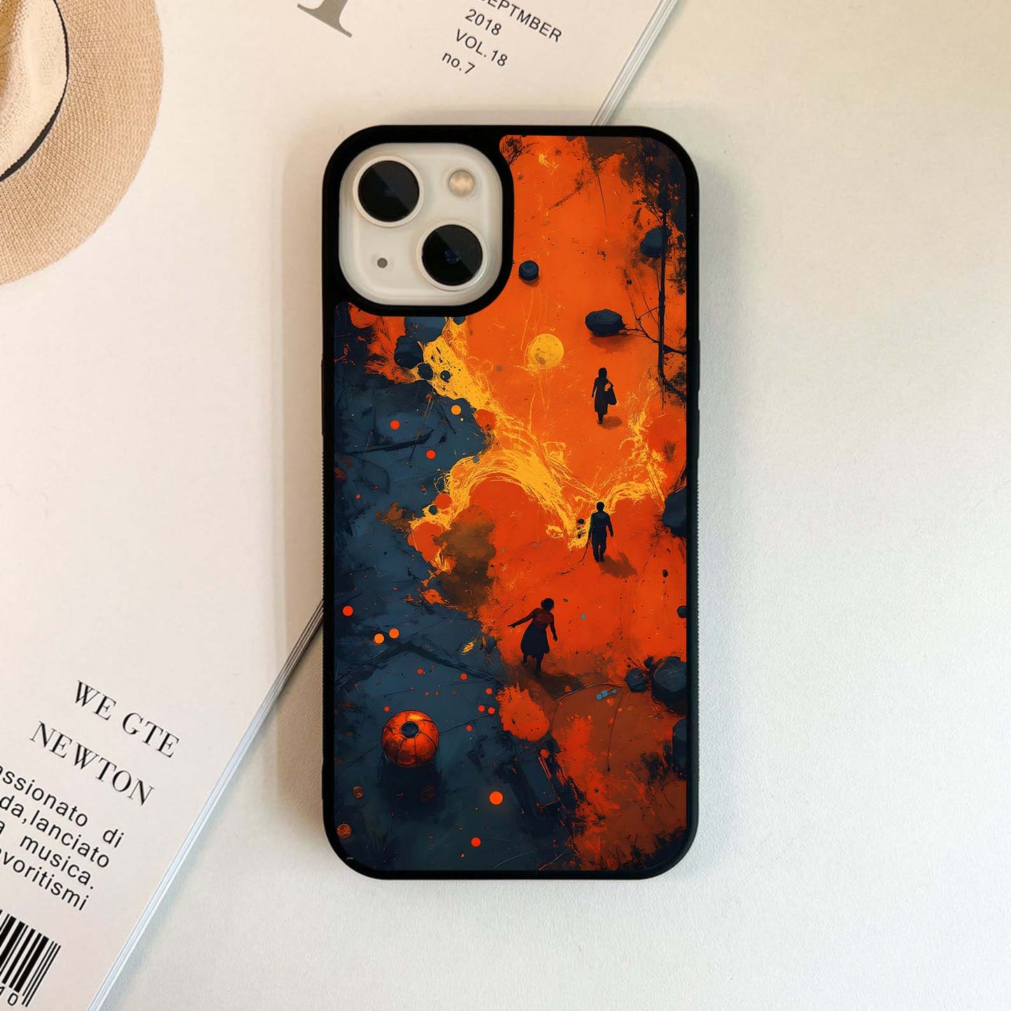 Red Volcano Art Glass Case