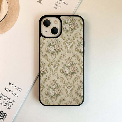 Vintage Floral bouquets Glass Case