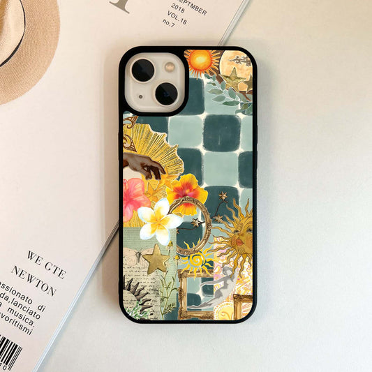 Green Sun Moon Bloom Glass Case