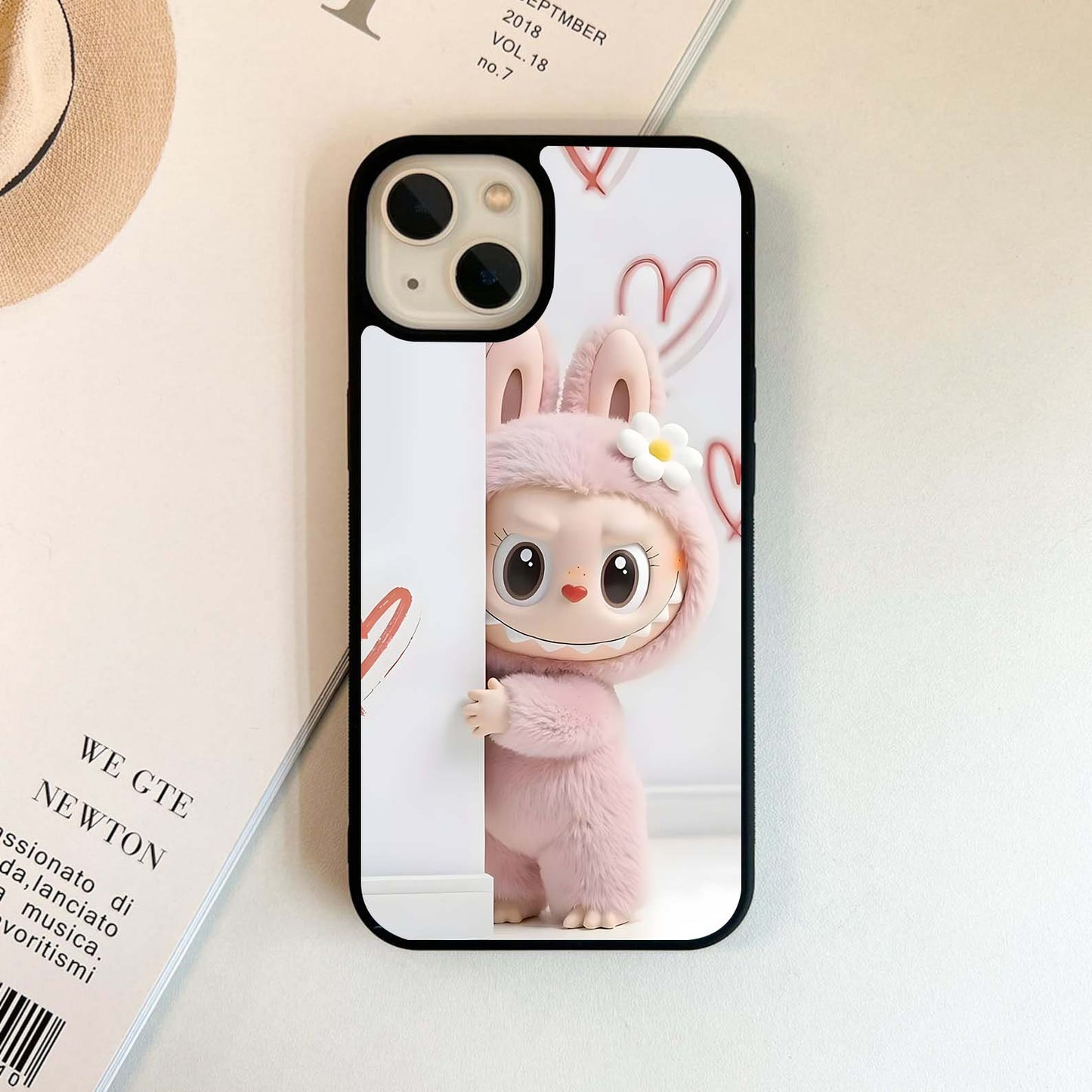 Pinky labubu Glass Case