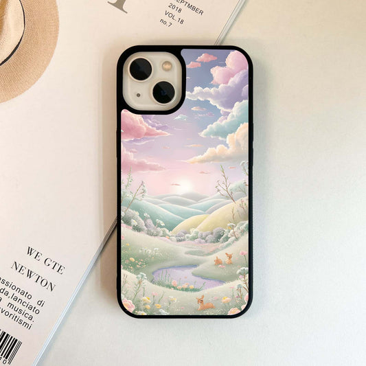 Enchanting Pastel Landscape Glass Case