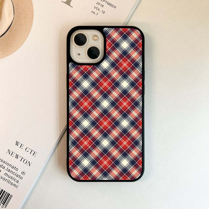 Red Checker Pattern Glass Case
