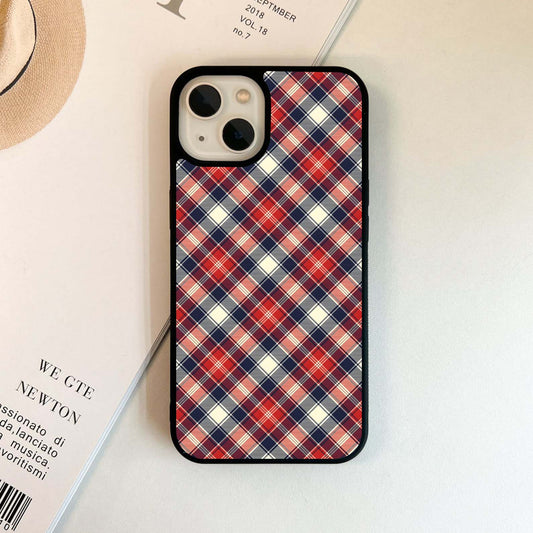 Red Checker Pattern Glass Case