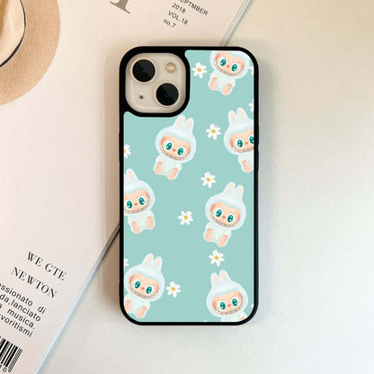 Flower Pattern With Labubu Glass Case