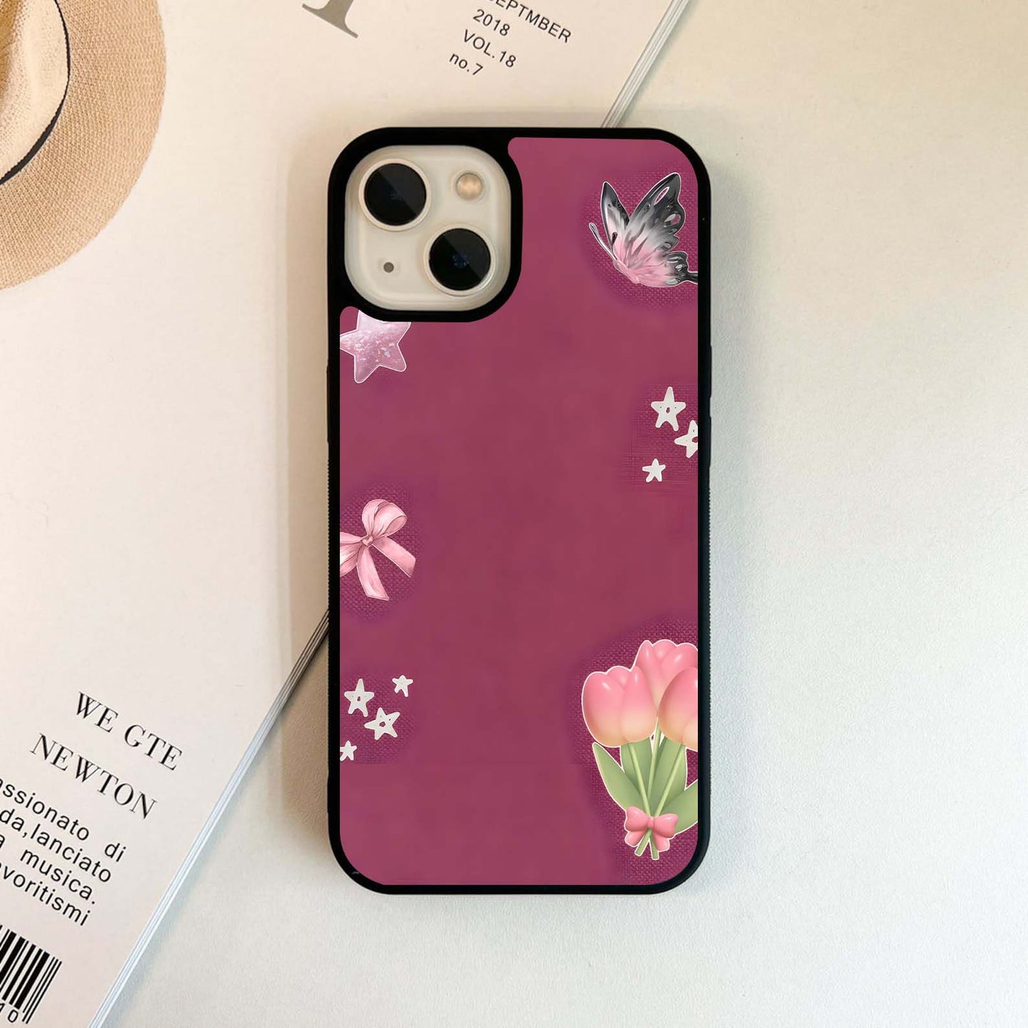 Soft Bow butterfly Glass Case