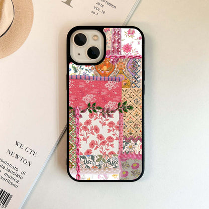 Vintage Textile Scrapbook Glass Case