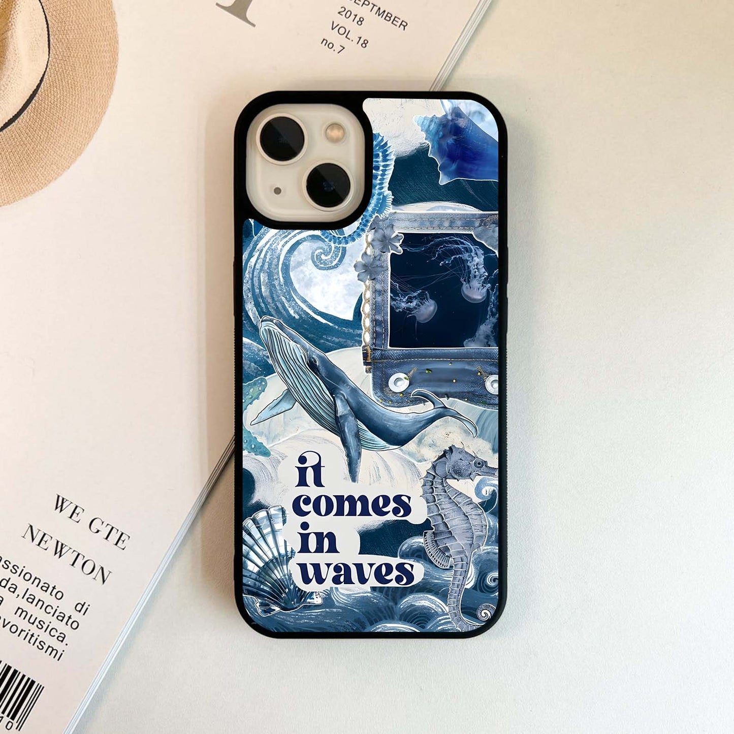 Ocean Dream Collage Glass Case