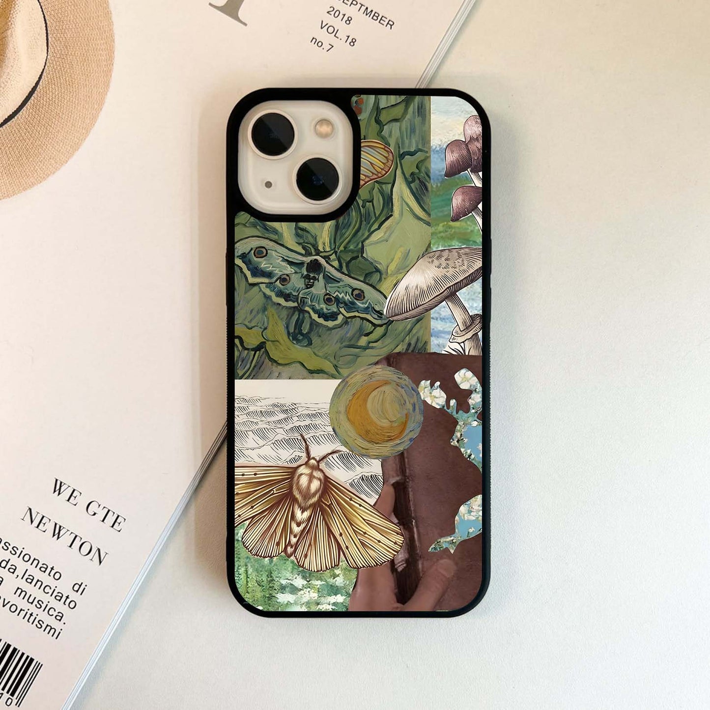 Moth Framed Art Glass Case