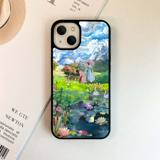 Whimsical Countryside Garden Glass Case