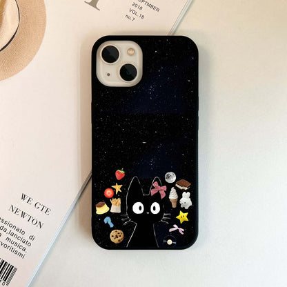 Black Cat in Space Delight Glass Case