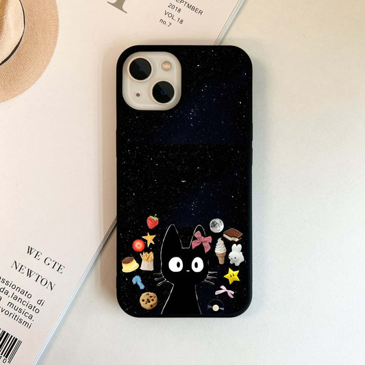 Black Cat in Space Delight Glass Case