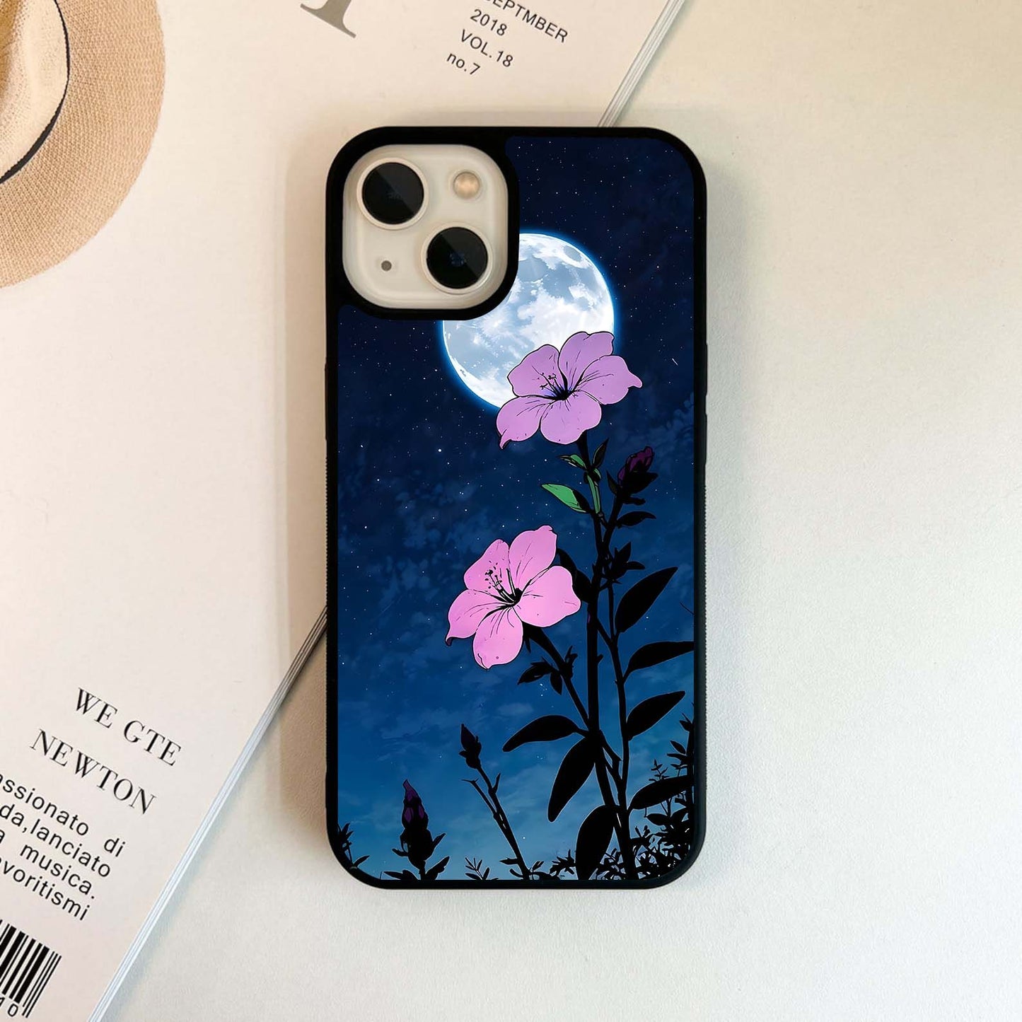 Purple Floral Aesthetic Botanical Glass Case