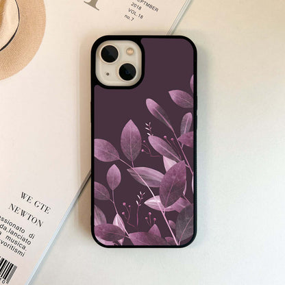 Purple Leaves Glass Case