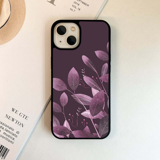 Purple Leaves Glass Case