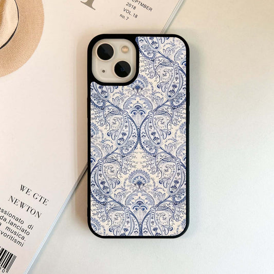 White Crown Pattern Glass Case