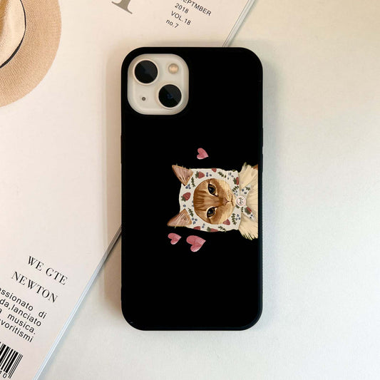 Strawberry Cat Love Glass Case