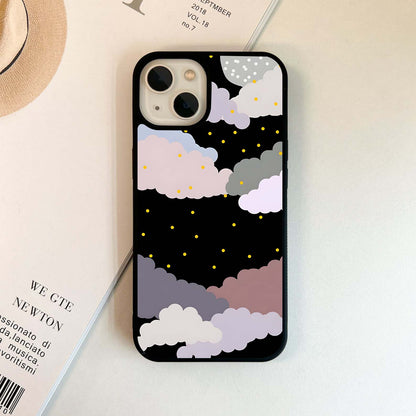 Cloudy Night Sky Glass Case