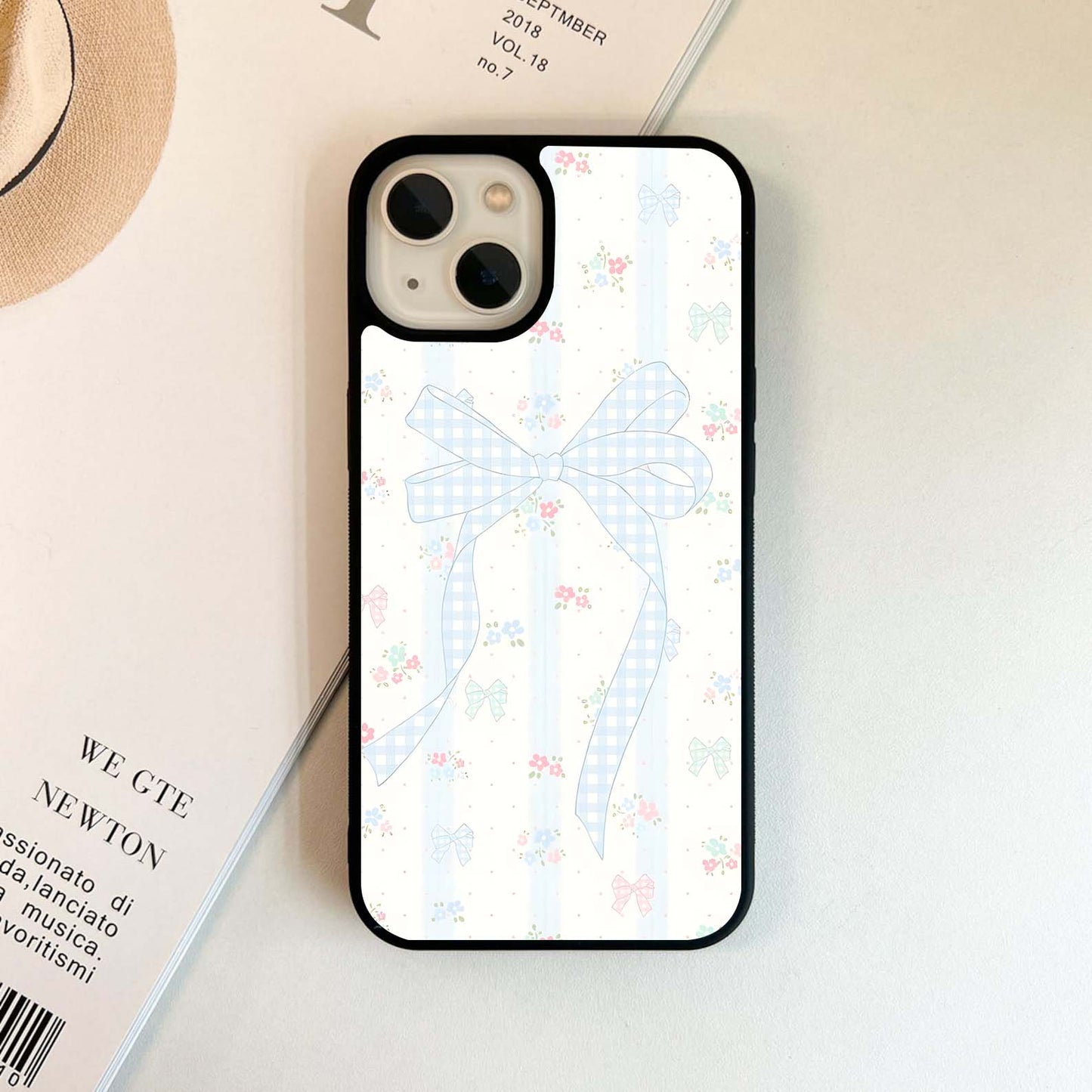 Watercolor Textures Bow Glass Case