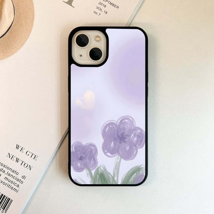 Whimsical Lilac Flower Glass Case