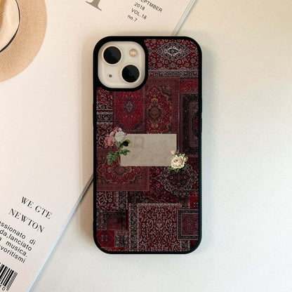 Velvet Wine Pattern Glass Case