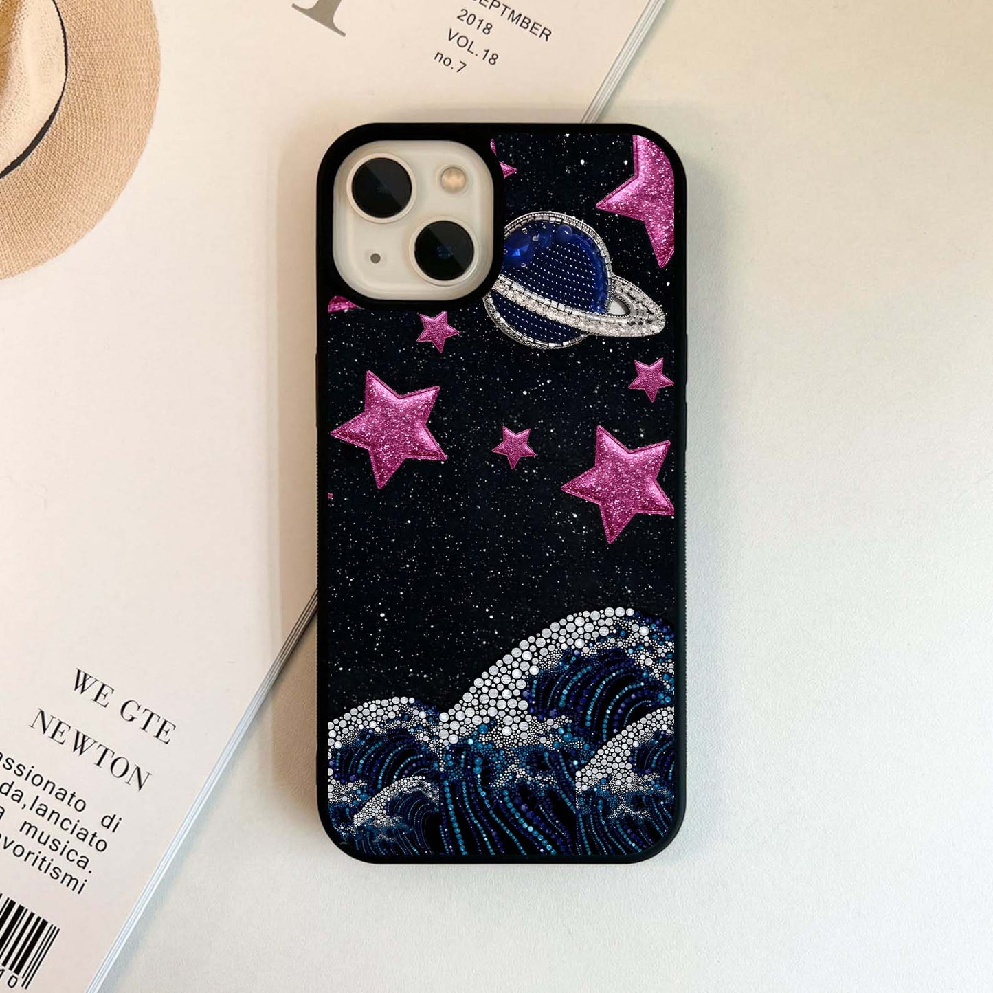 Saturn Pink Storm Glass Case