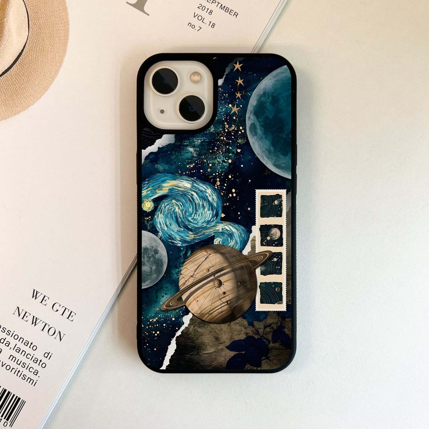 Space with swirling galaxy Glass Case