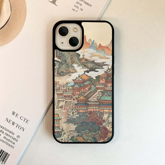 Tropical House Pattern Glass Case