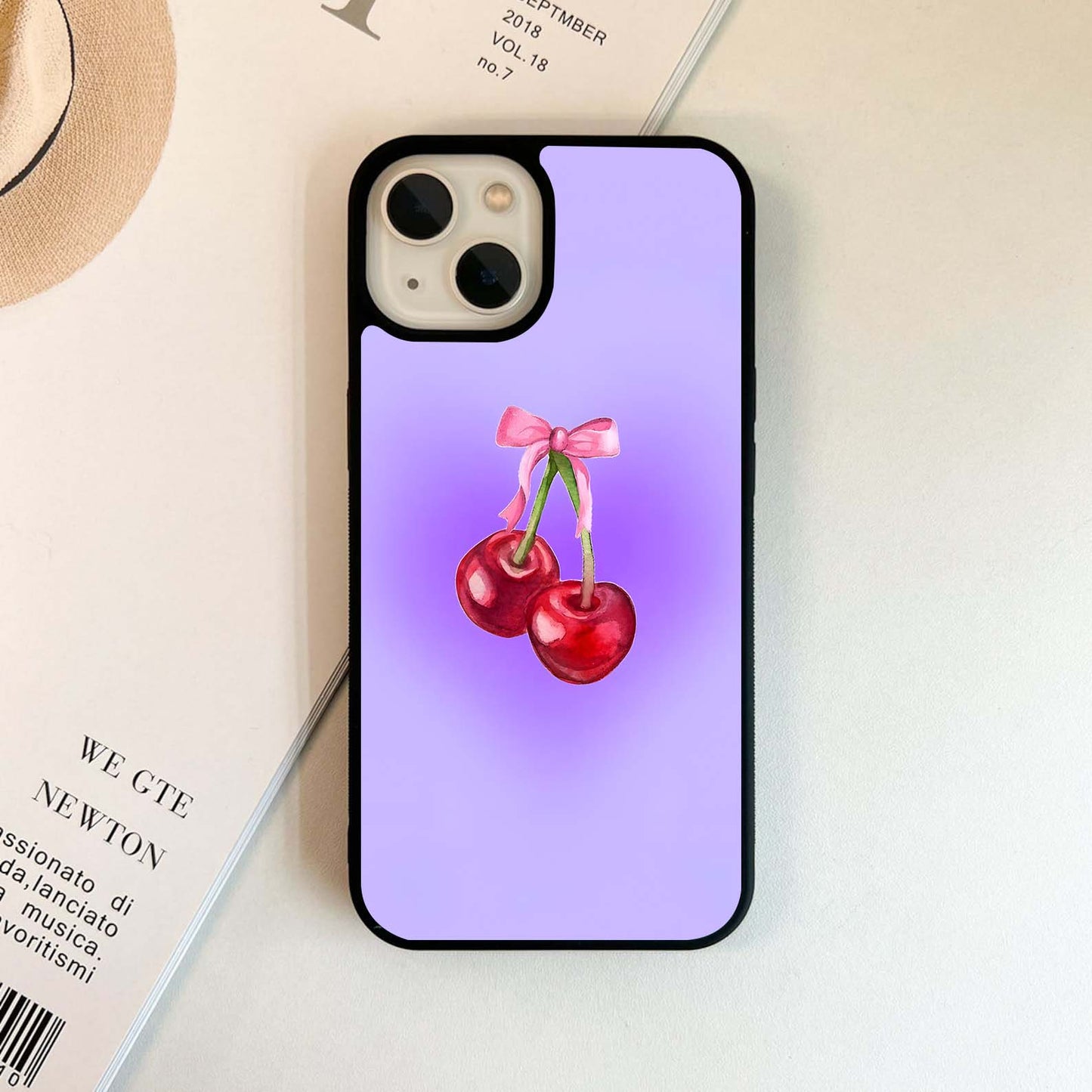 Purple Cherry Blush Glass Case