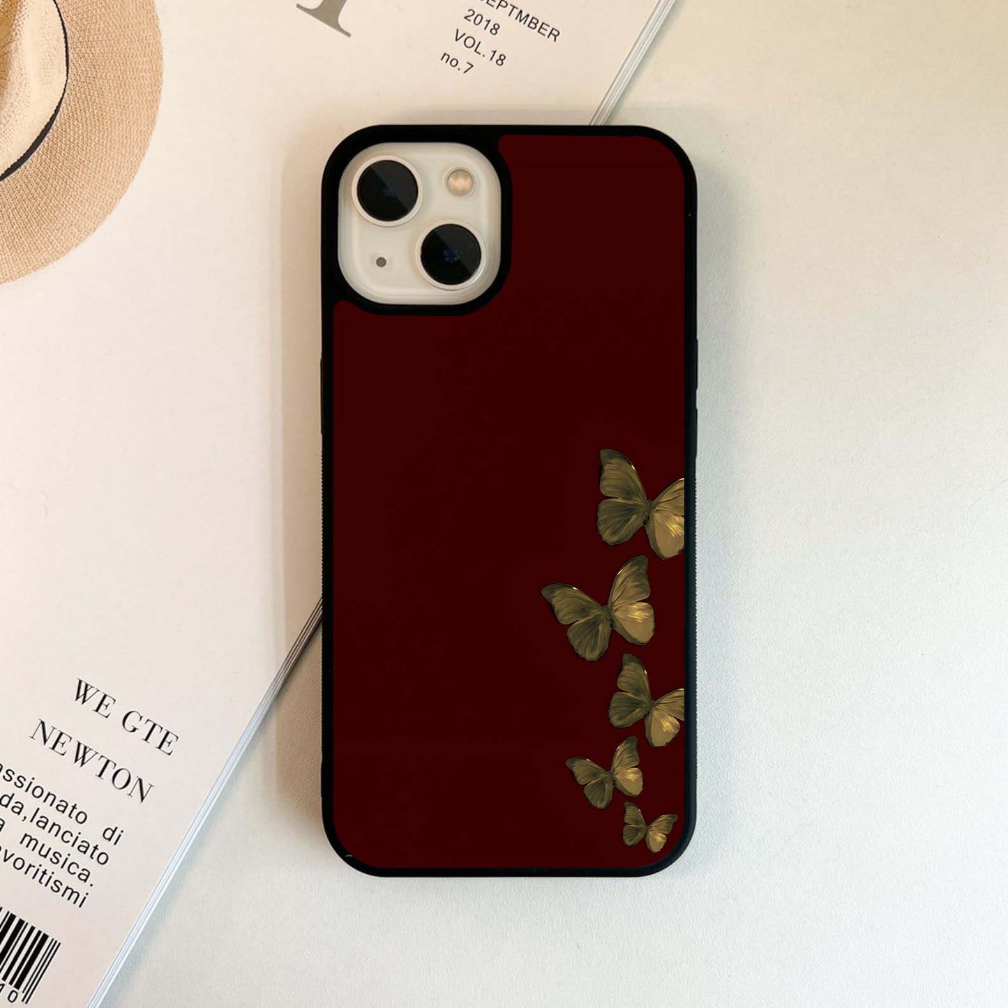 Golden Flight  Butterfly Glass Case