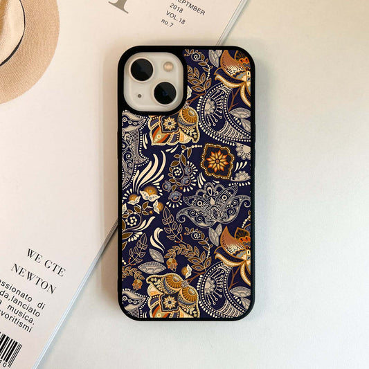 Gold Floral Pattern Glass Case