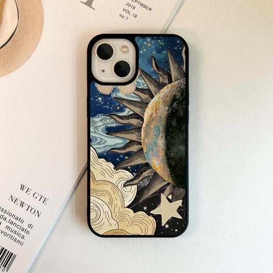 Half Sun Clouds Glass Case