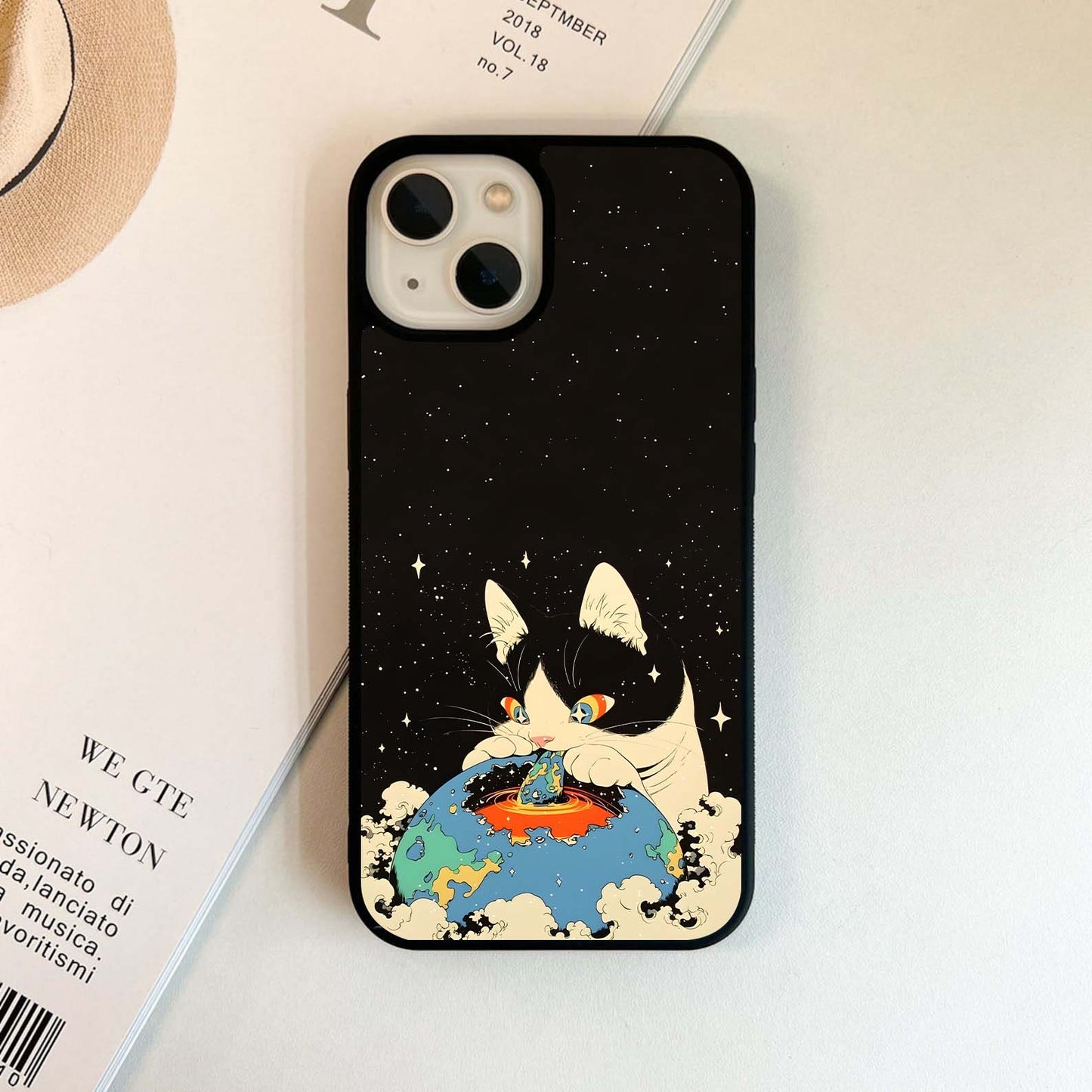 Galaxy Cat Feast Glass Case
