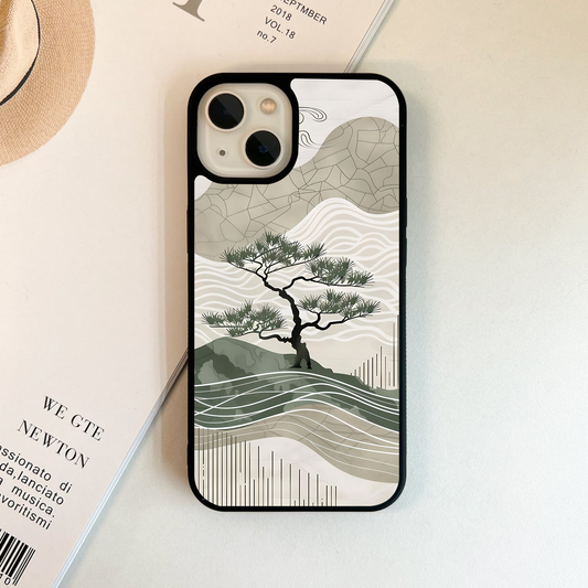 Zen Lines & Pines Glass Case