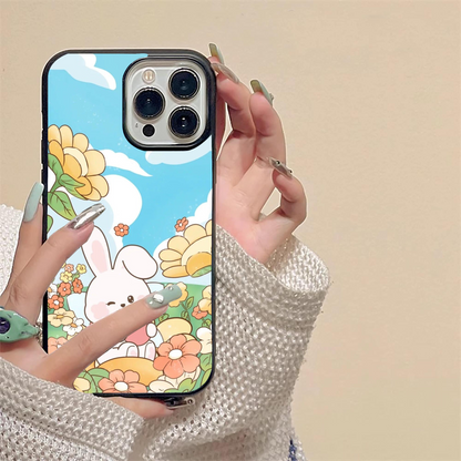 Cute Lovely Bunny Scenery Glass Case