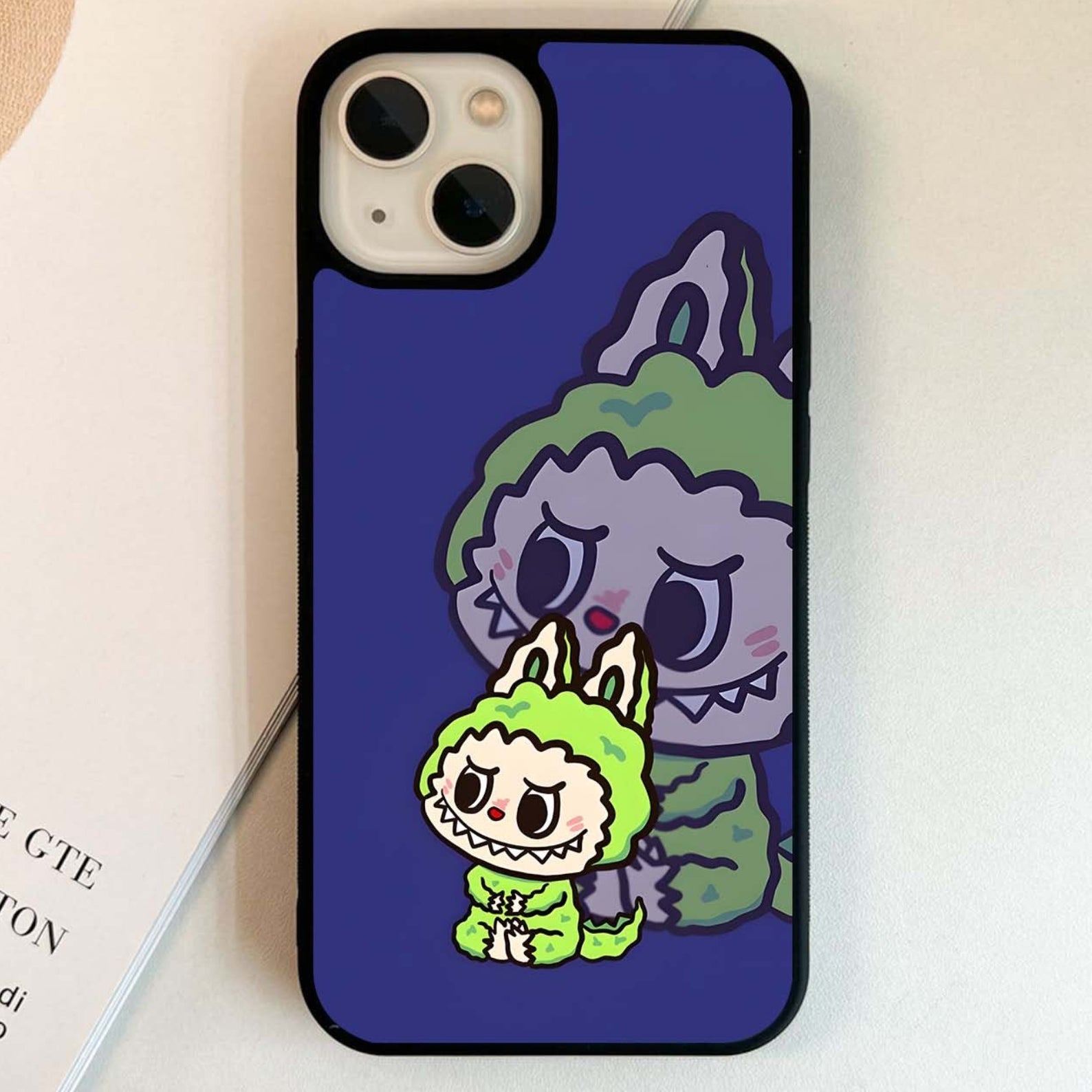 Green Labubu Sticker Glass Case – Phone Villa