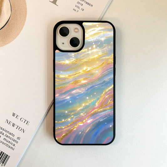 Golden Dream Waves Glass Case